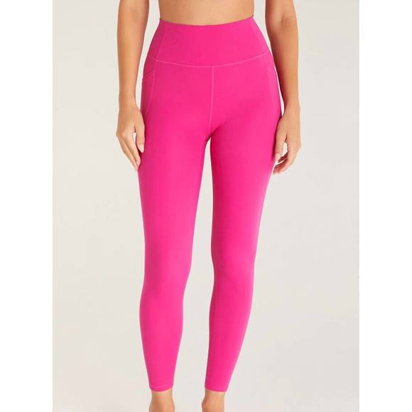 NEW Z SUPPLY all day 7/8 pocket legging in fiesta fuchsia - Picture 1 of 3